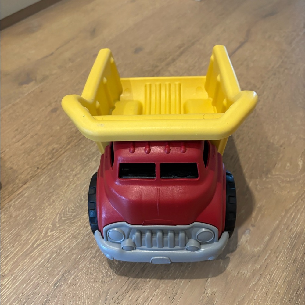 Red and Yellow Kids Dump Truck Toy - green toys